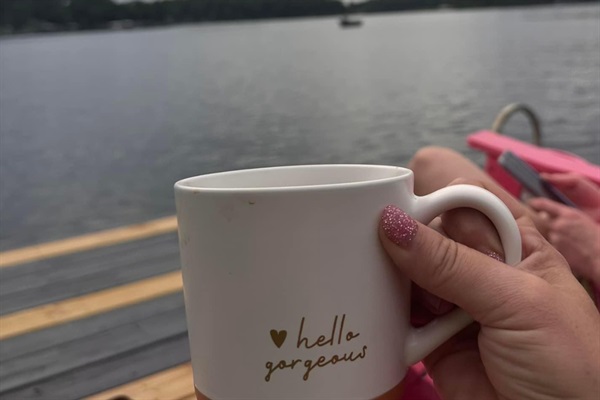 Enjoy coffee by the lake
