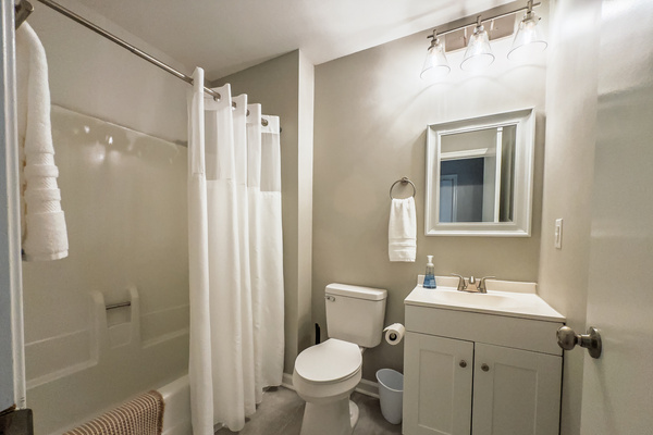 Hall bathroom, tub/shower combo