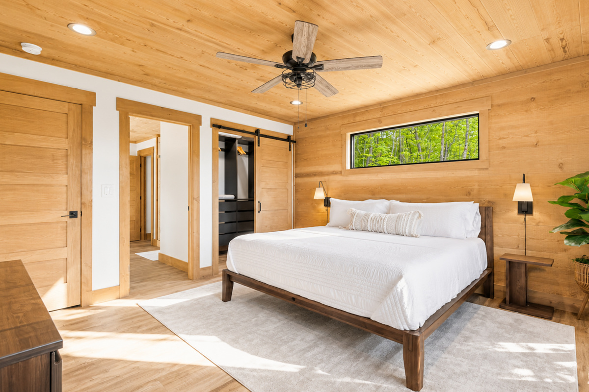 Wake up refreshed in this light-filled, rustic-modern space made for dreamers.