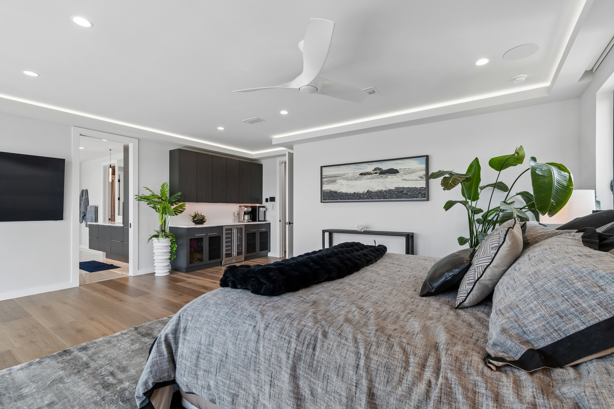Large Primary bedroom includes built in bar area