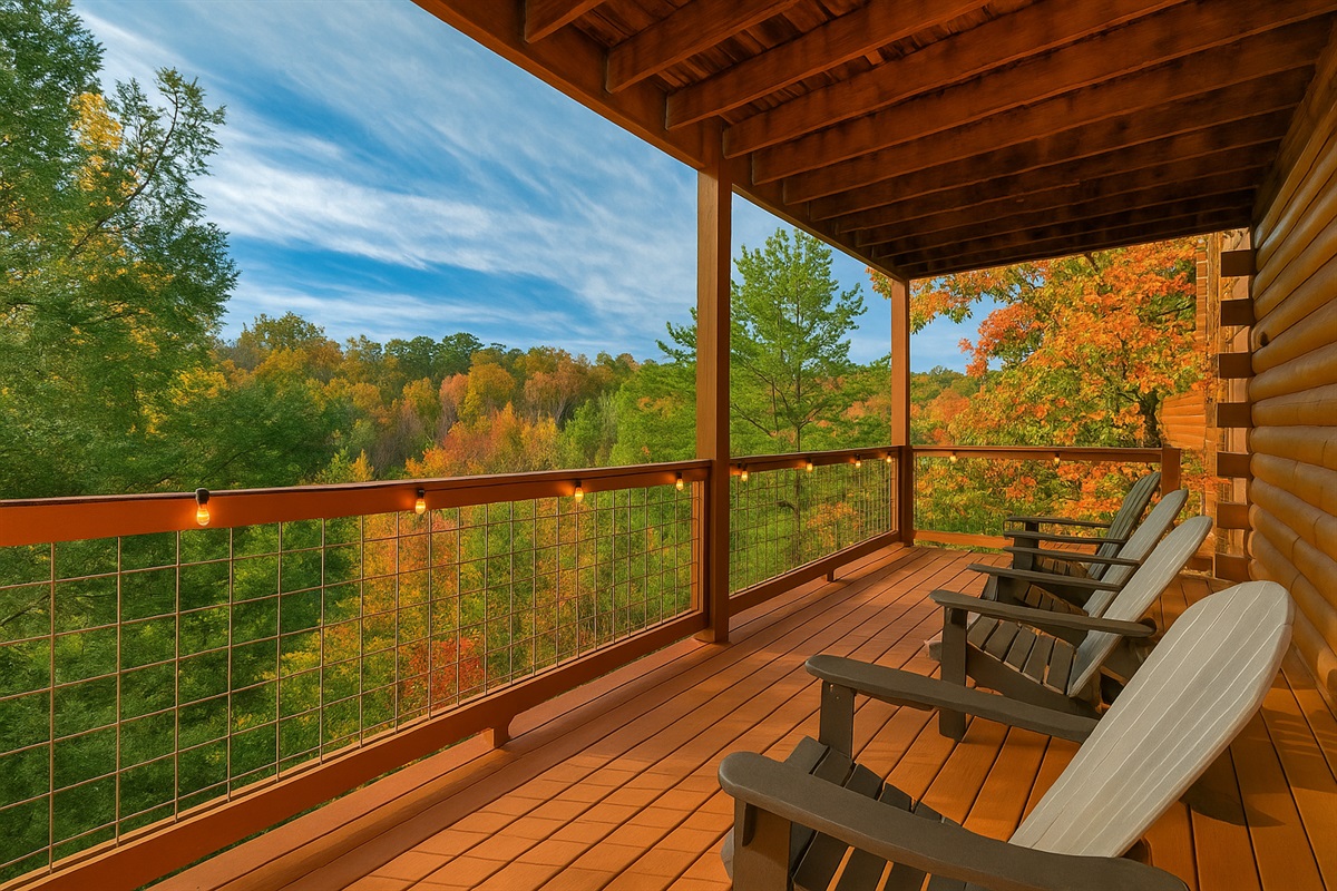Rock gently on the private deck as panoramic mountain views and fresh air turn every moment into a memory.