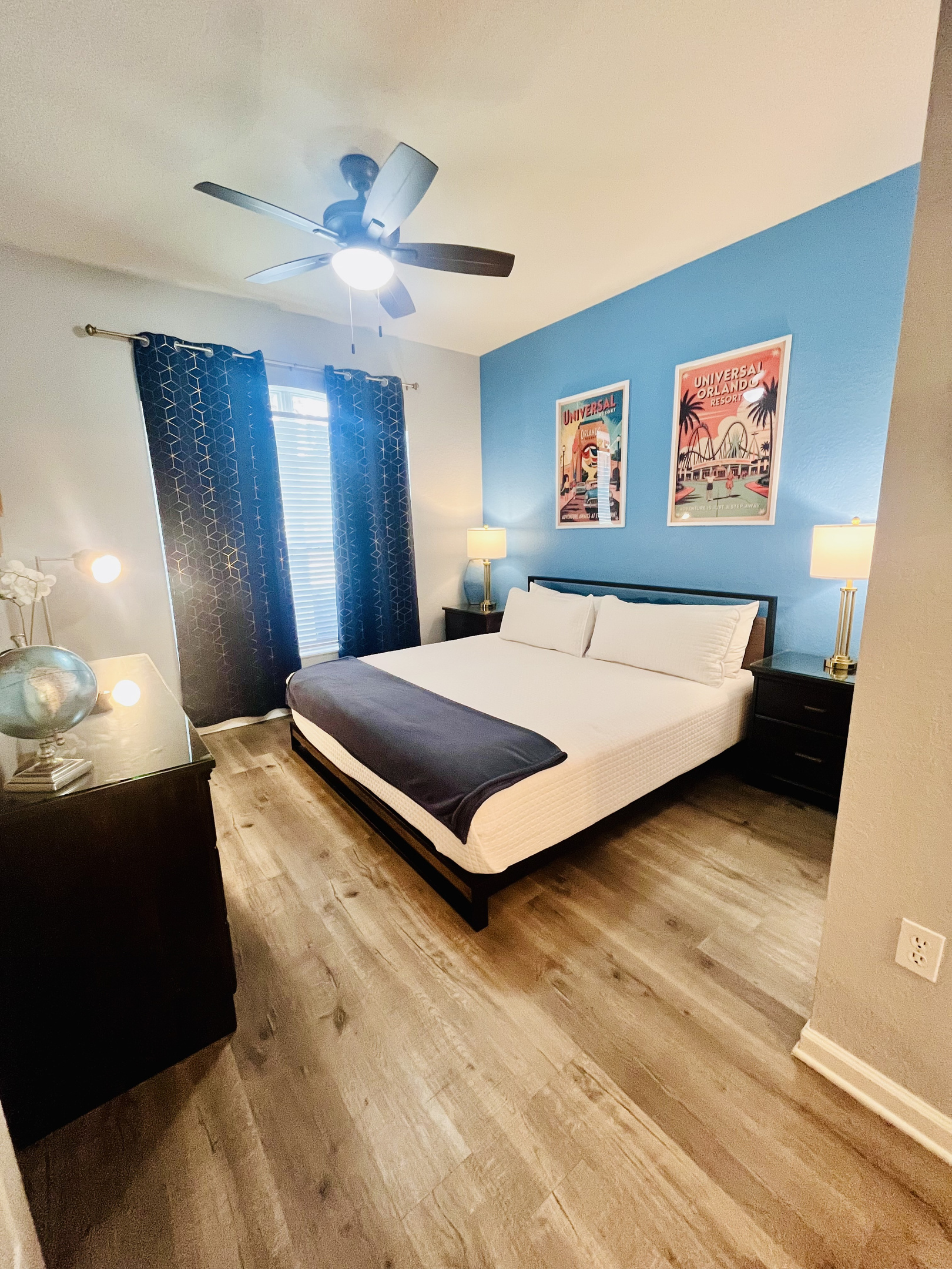 King Universal themed front master bedroom