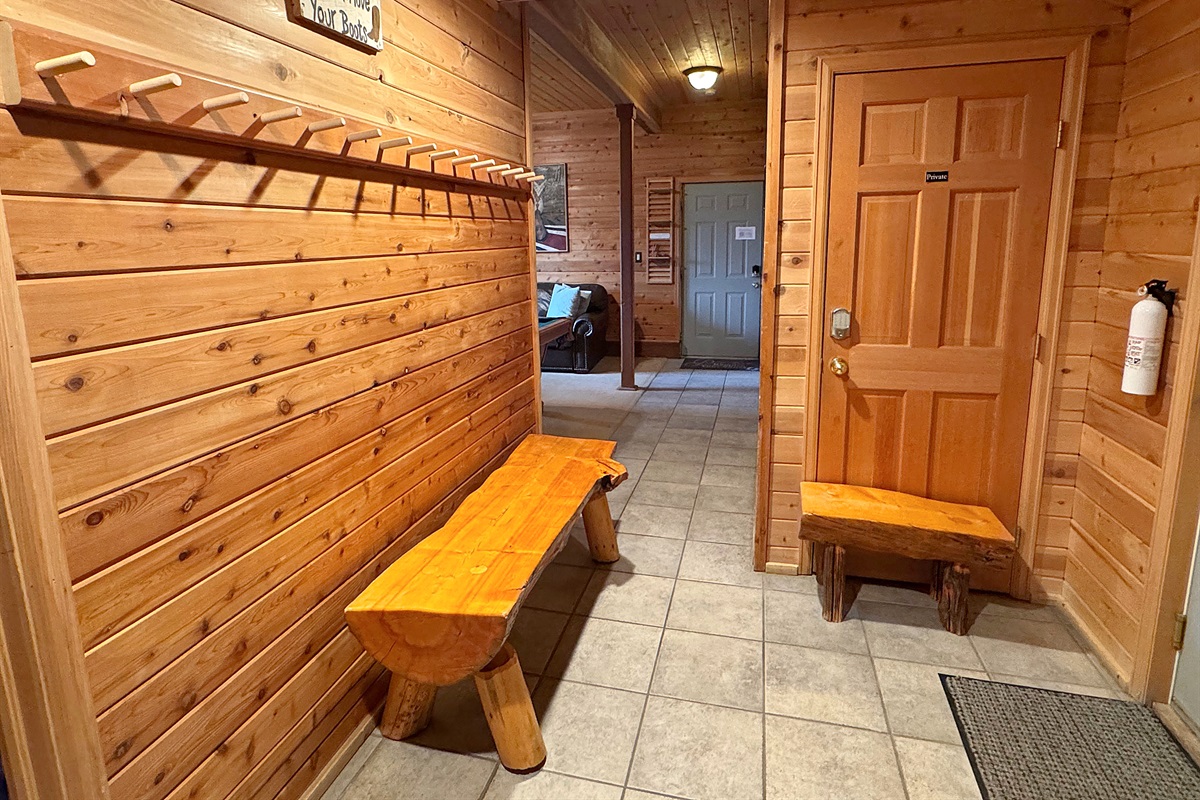 Lower level mud room foyer