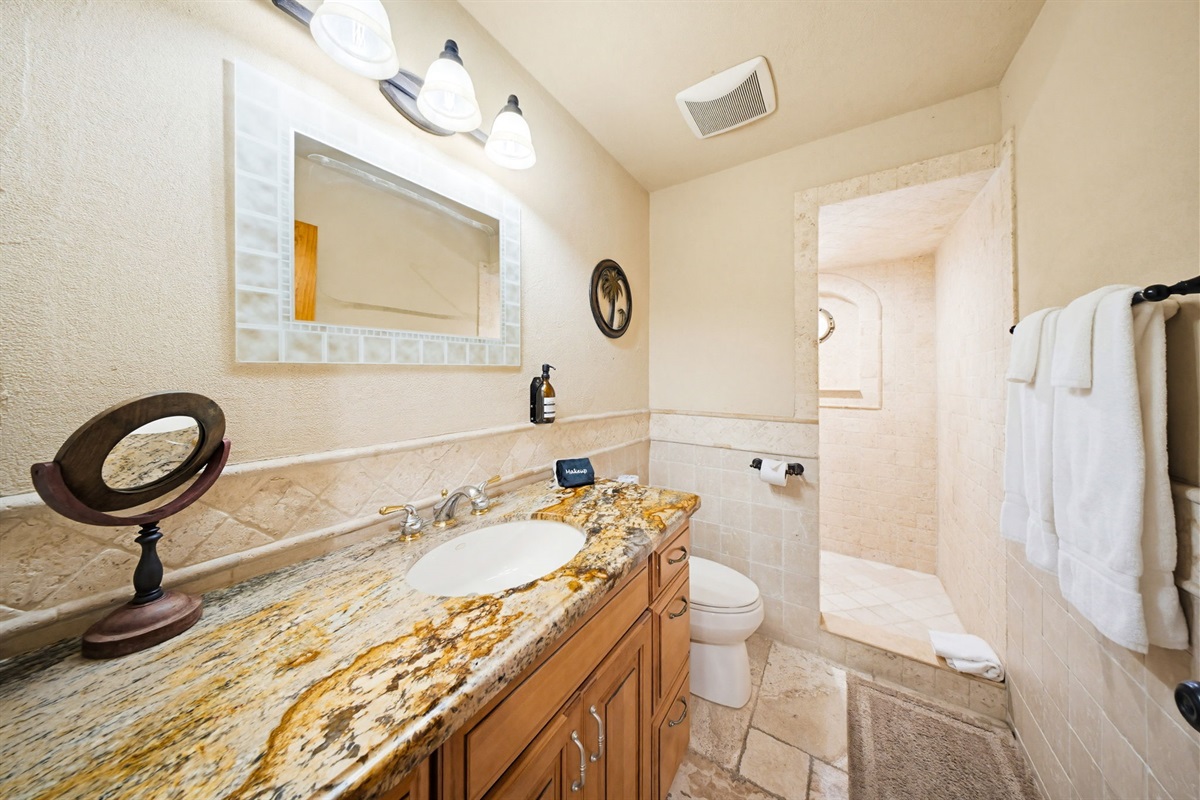A second full bathroom off the hall.
