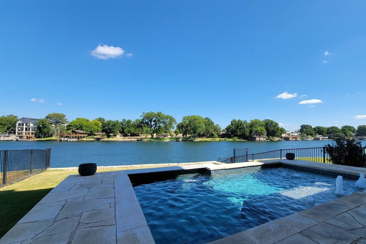 Pool overlooking Lake LBJ (pool can be heated for an additional fee)
