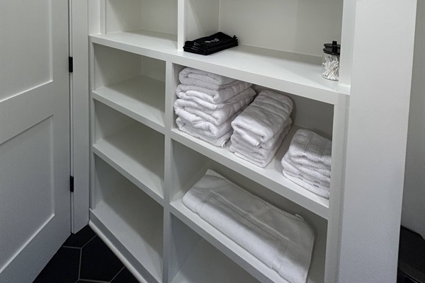 Upstairs bathroom storage