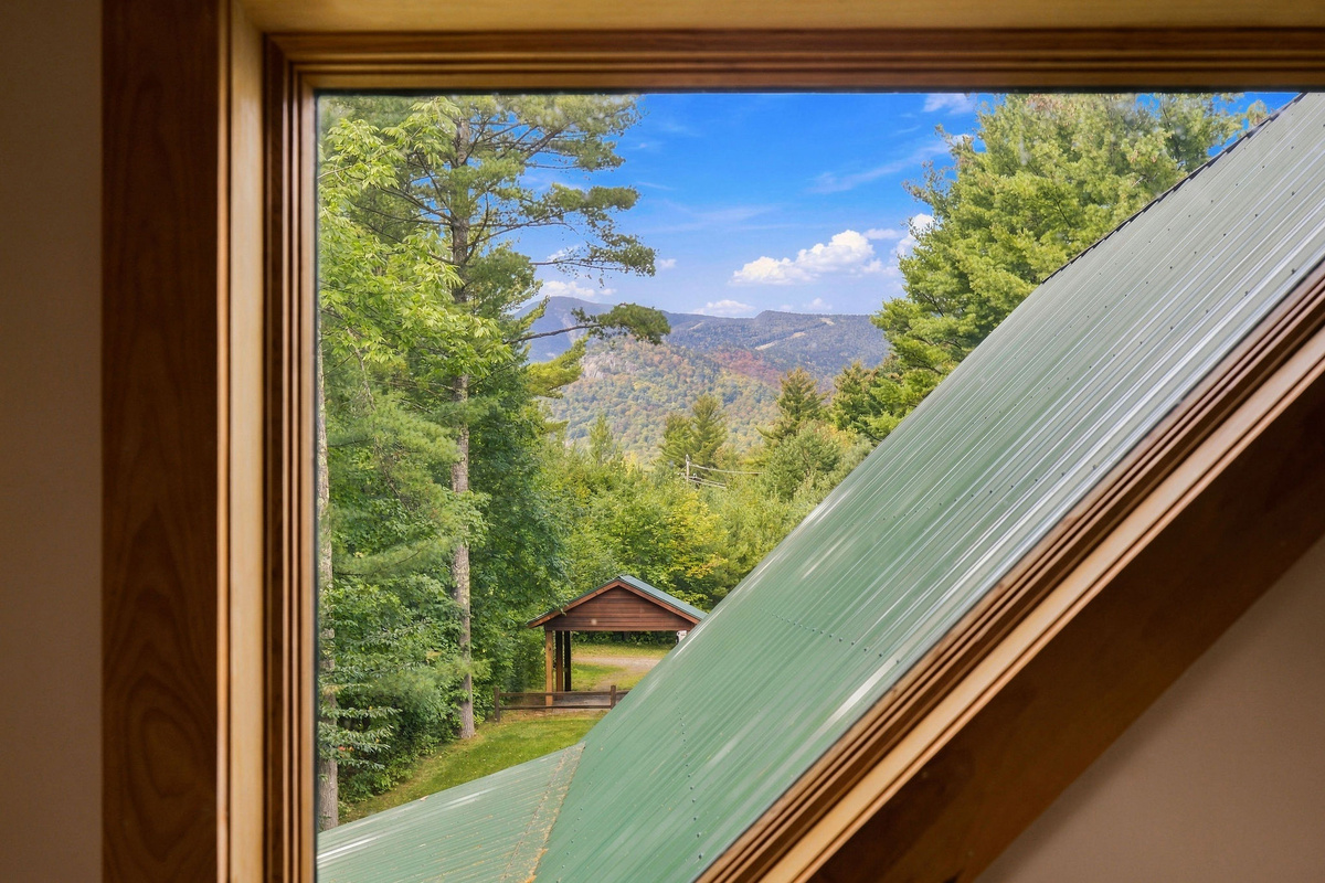 A perfectly framed view of Whiteface Mountain.