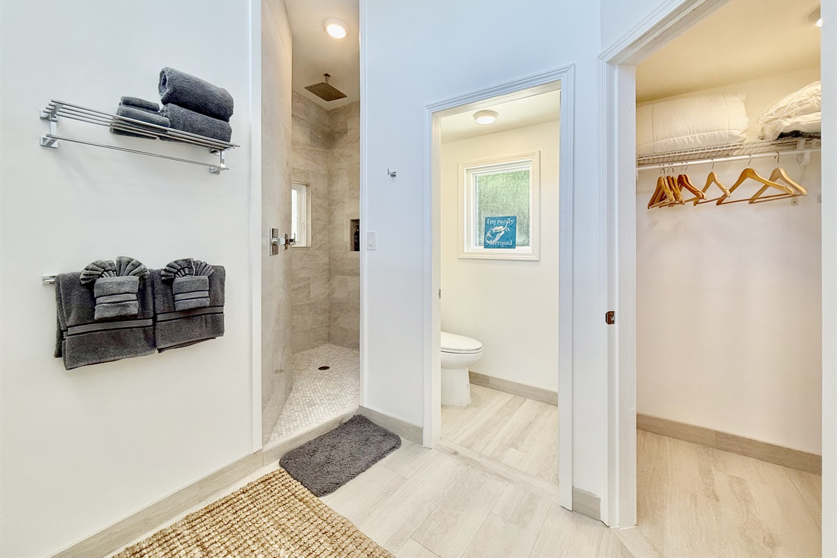 You have your own walk in shower.