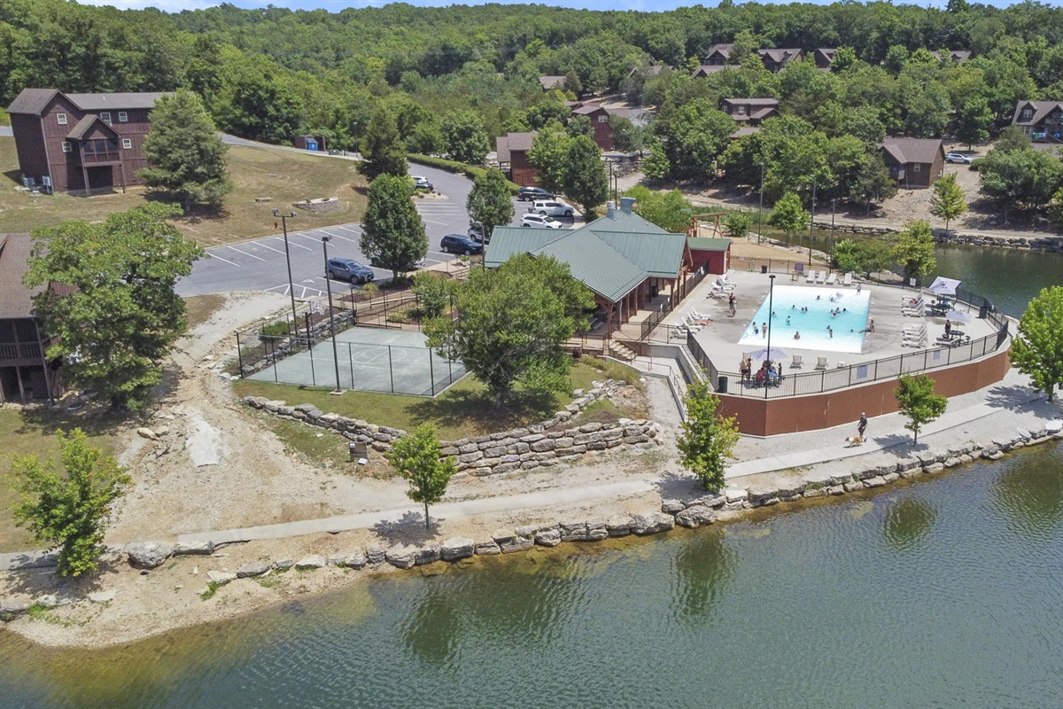 Another community pool and basektball court by the lake!
