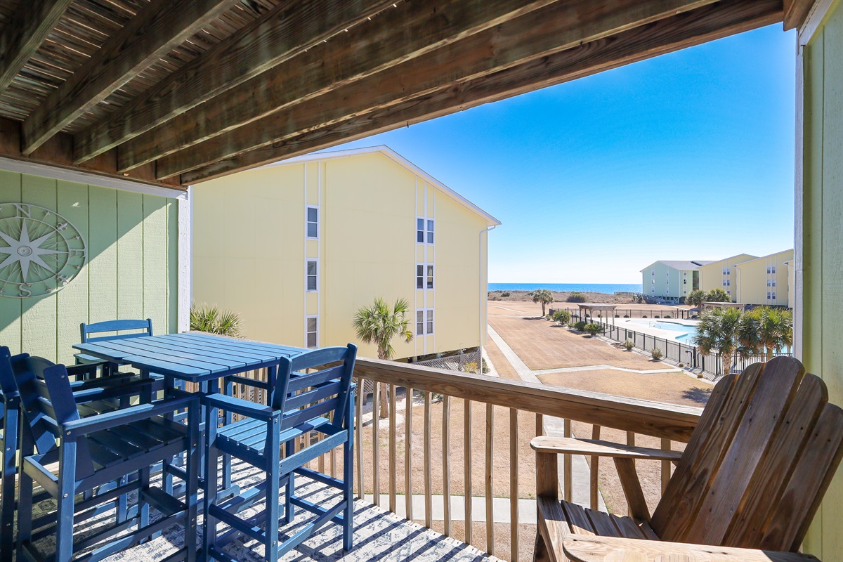 Large, private ocean facing balcony