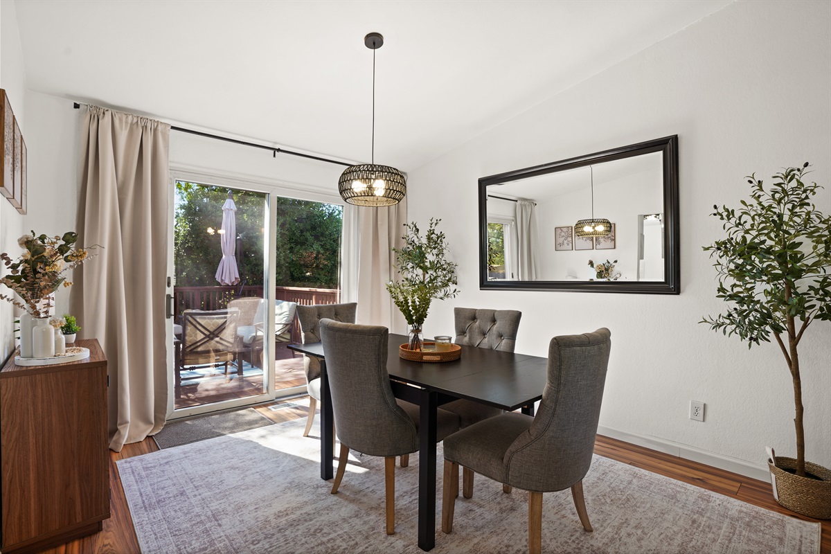 A dining space designed for long dinners, great wine, and even better conversations