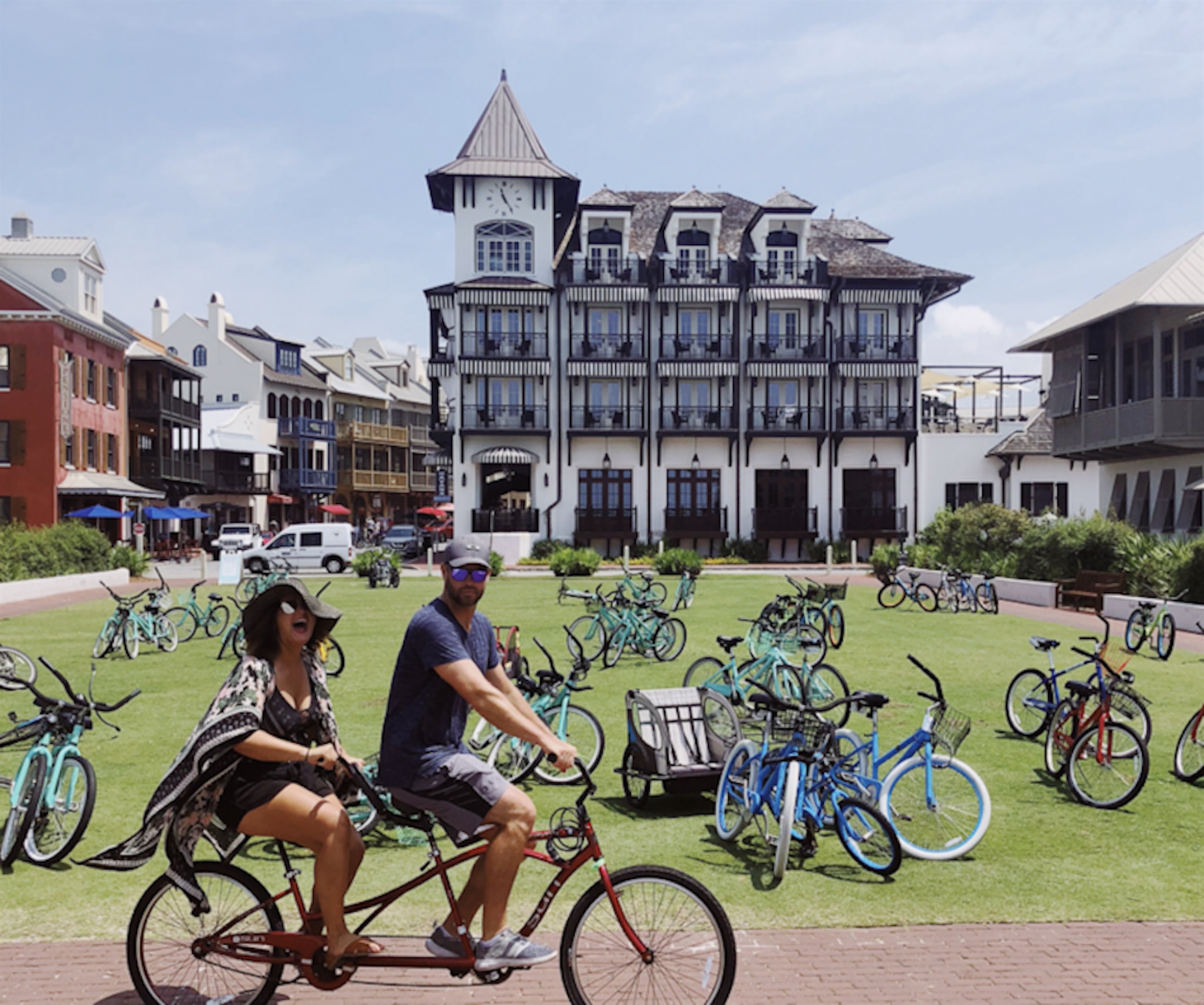 The awn in front of The Pearl Hotel is perfect for relacing, letting the kids run, or catching local events, right in the heart of Rosemary.