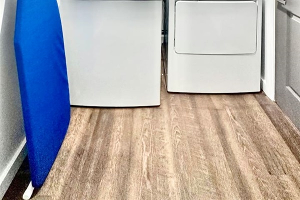 You'll have your own washer and dryer during your stay.