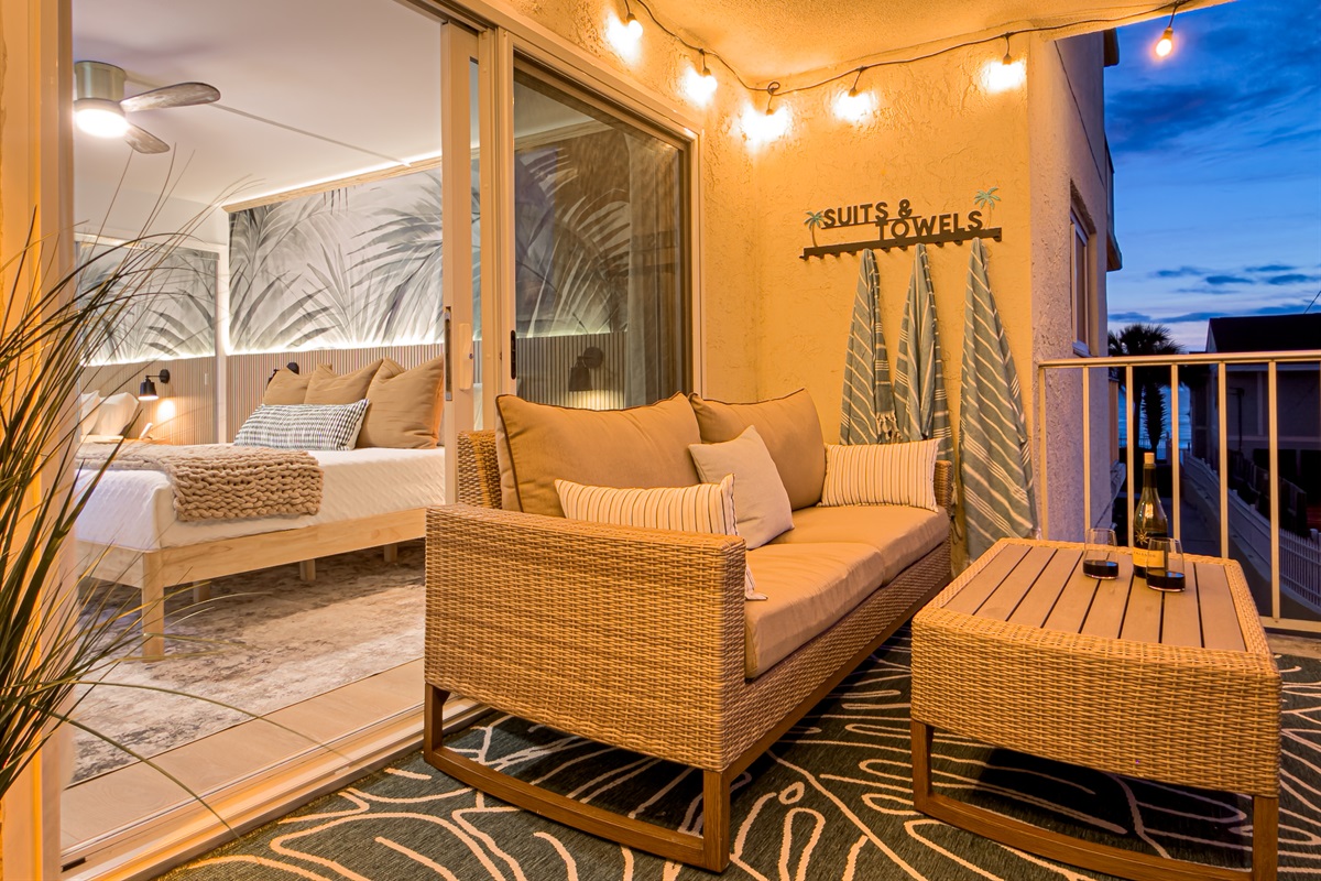 The beach is peaceful at twilight and offers a great view of the distant city lights.