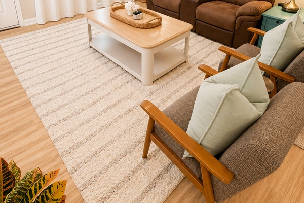 Unwind with a book or movie in this comfortable living area.