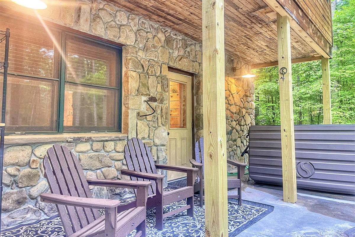 Soak in the hot tub or relax in Adirondack chairs, the choice is yours!