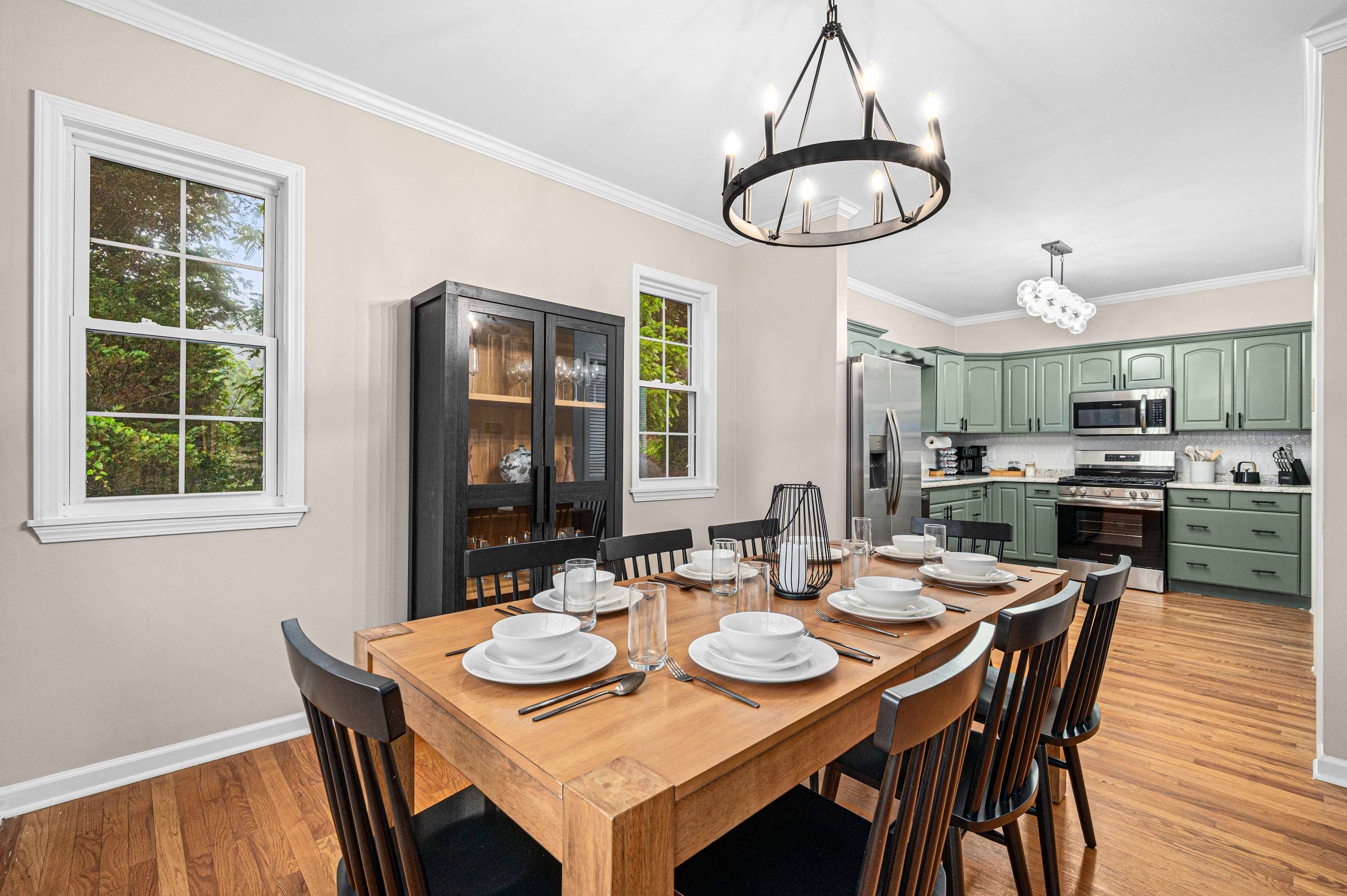 Gather around the stylish table for delightful meals and laughter!
