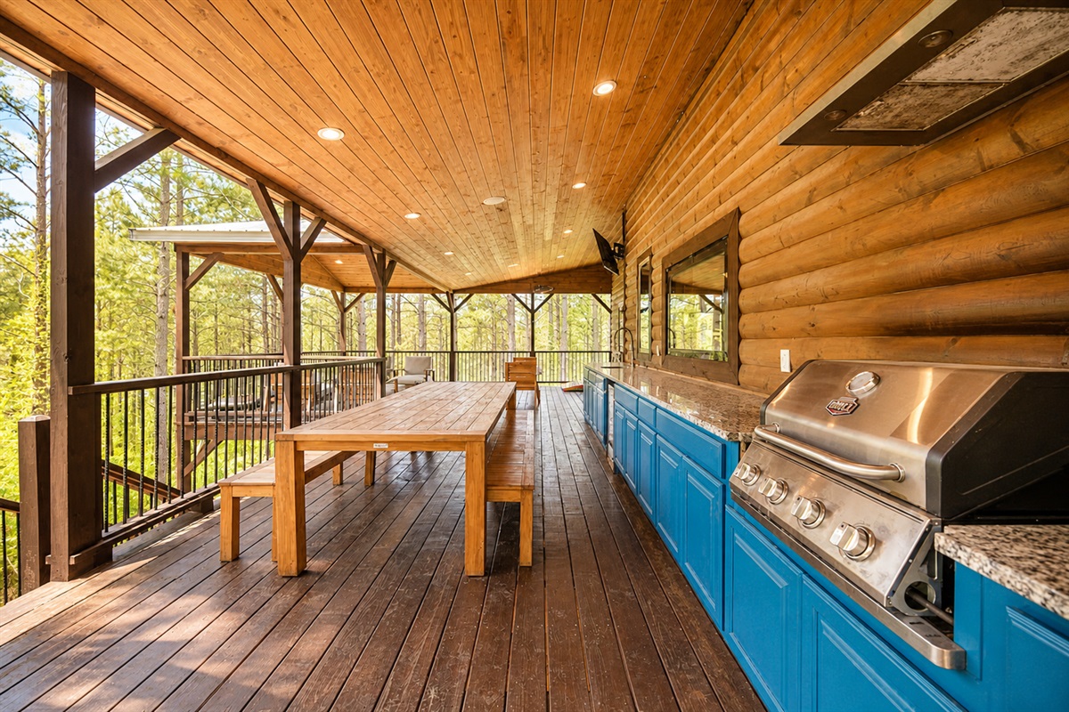 Shot looking the other way - featuring our big-o-grill waiting for your cooking skills