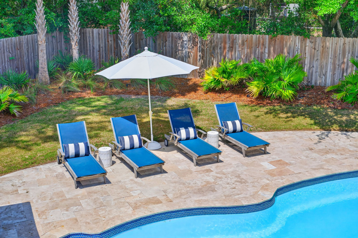 Pool Loungers | Driftwood Dreams | 105 Forest Trail | Isle of Palms, SC | IOP Escapes