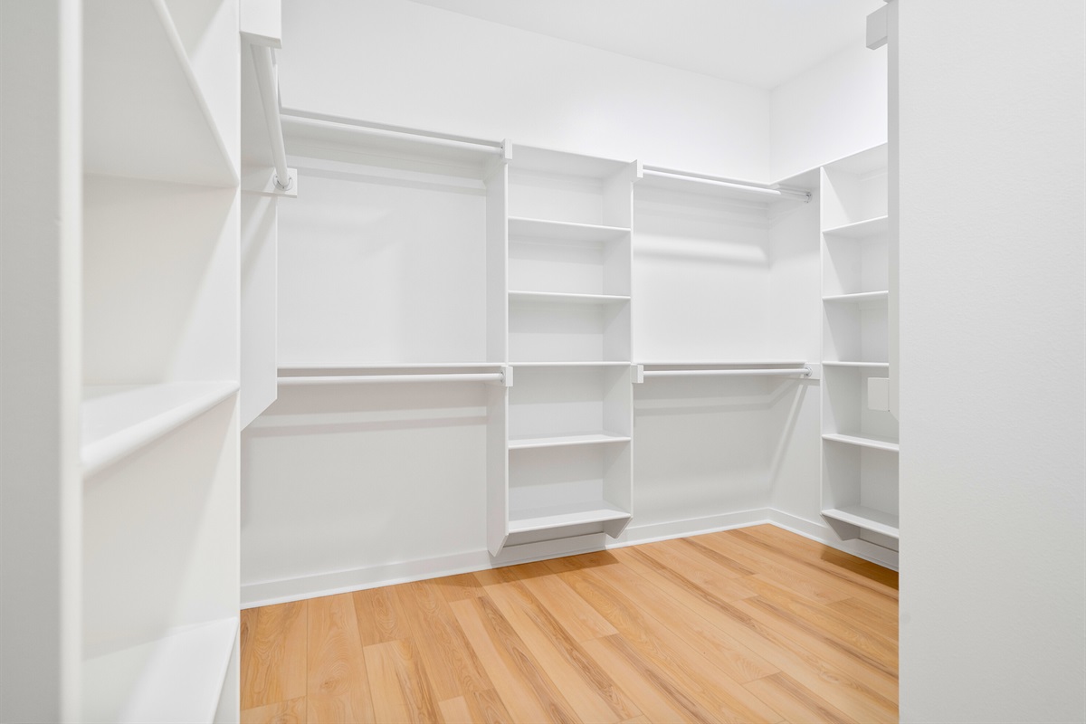 Closet space allows you to unpack and settle in comfortably.