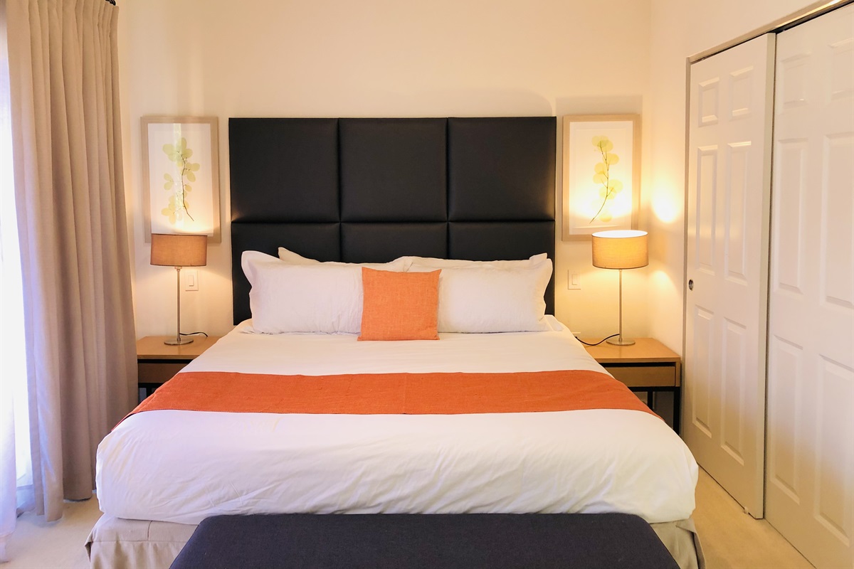 Primary bedroom with king bed