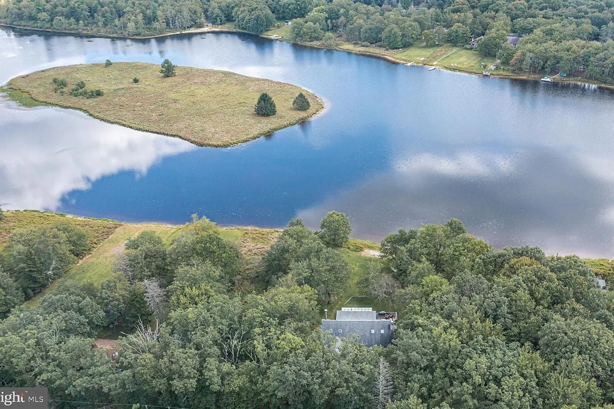 Overhead view — the lake, the light, the calm.