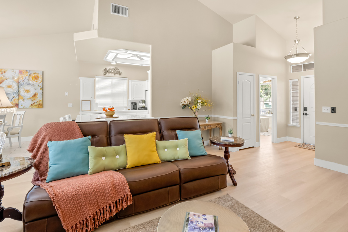 Spend quality time with family and friends in this inviting living room. 