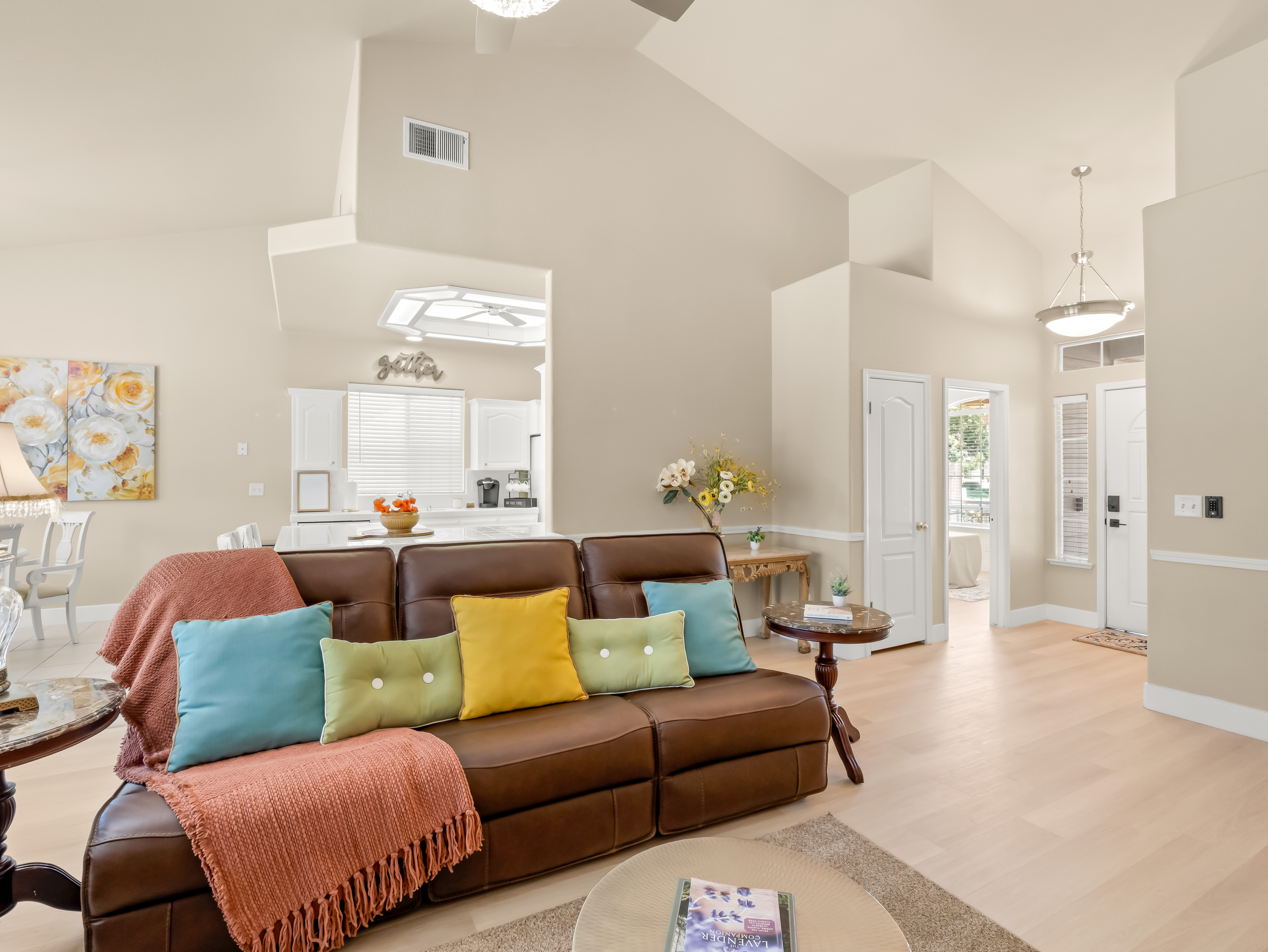 Spend quality time with family and friends in this inviting living room. 