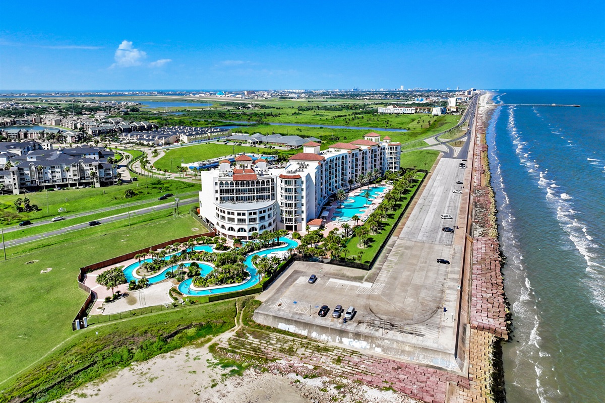 View of complex, lazy river, pool