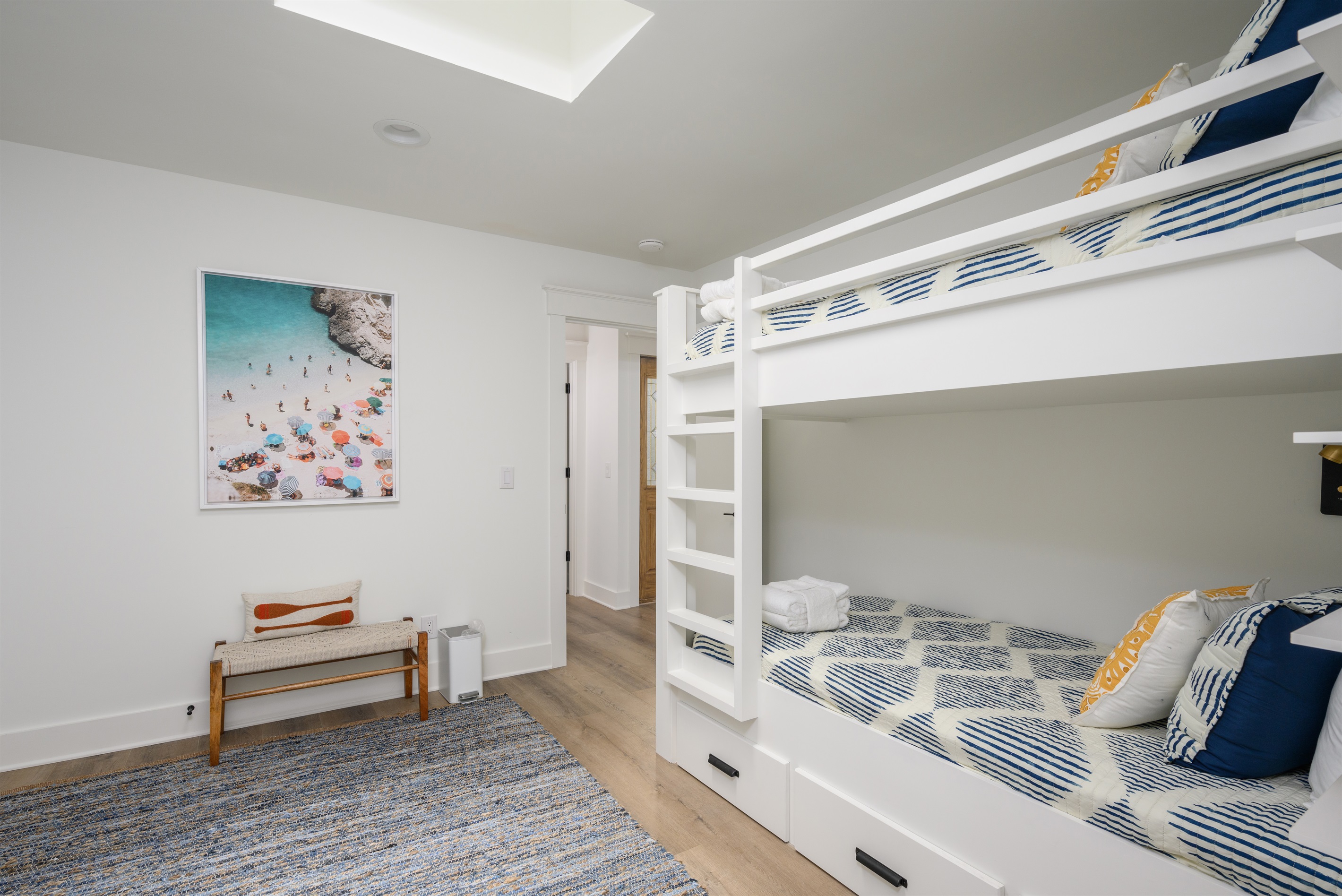 Bunk bedroom features 4 custom built bunks that sleep 4