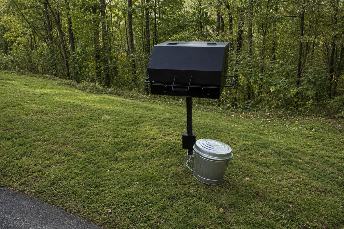 Grill out with peaceful wooded views–the perfect spot for mountain cookout