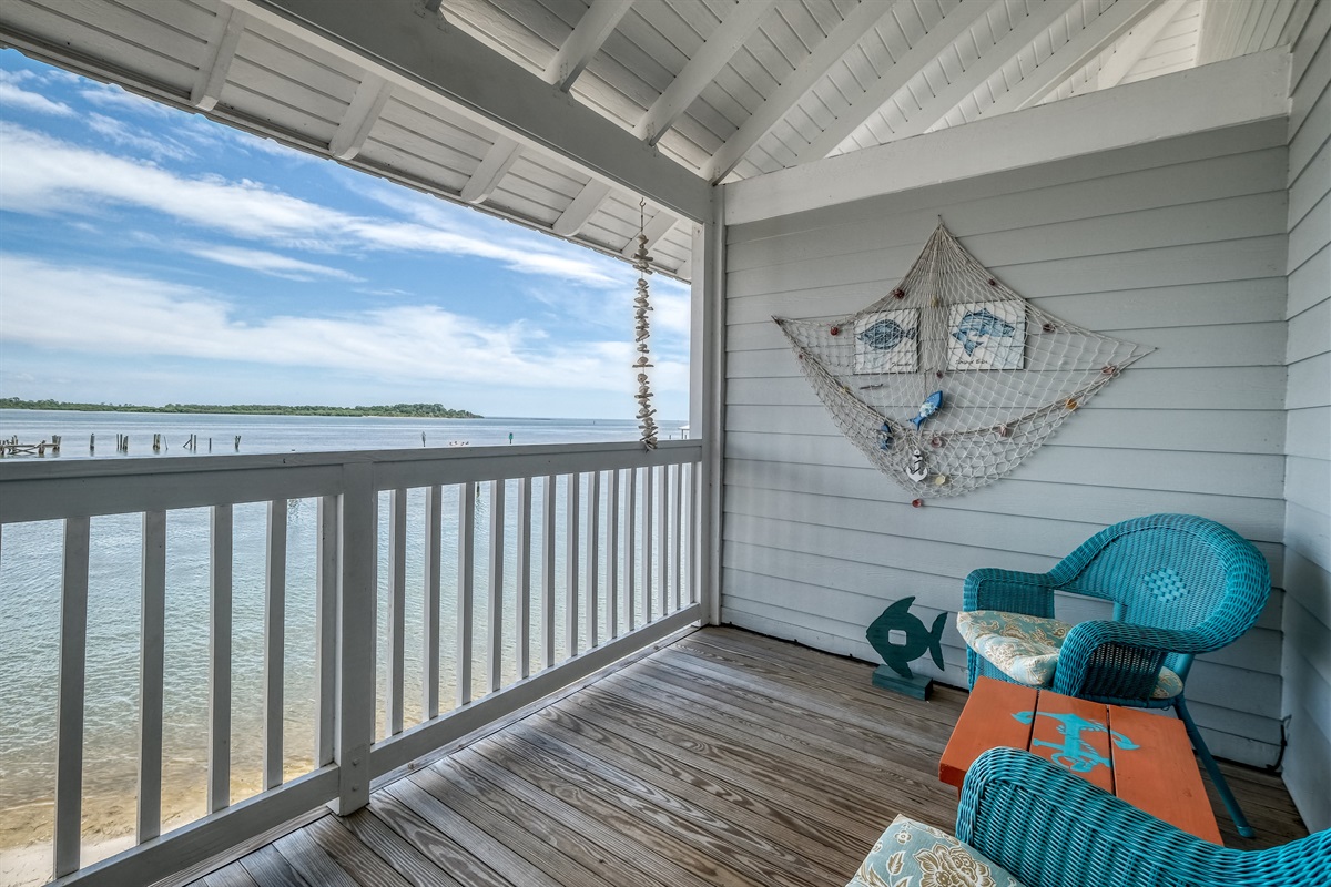 Take in the view of the Gulf on the porch