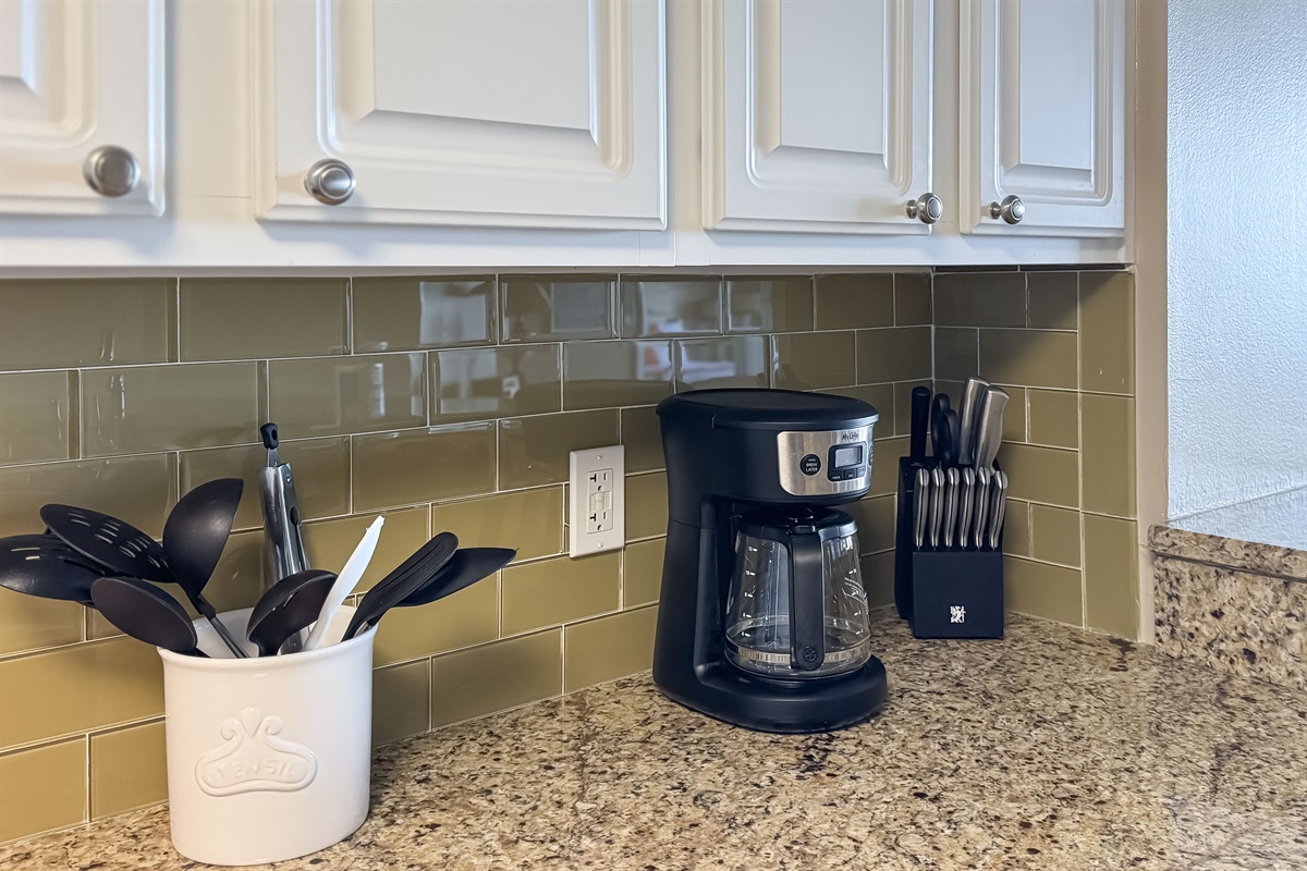 The heart of the home starts here. This kitchen countertop is ready to brew your favorite coffee and toast to a new day.