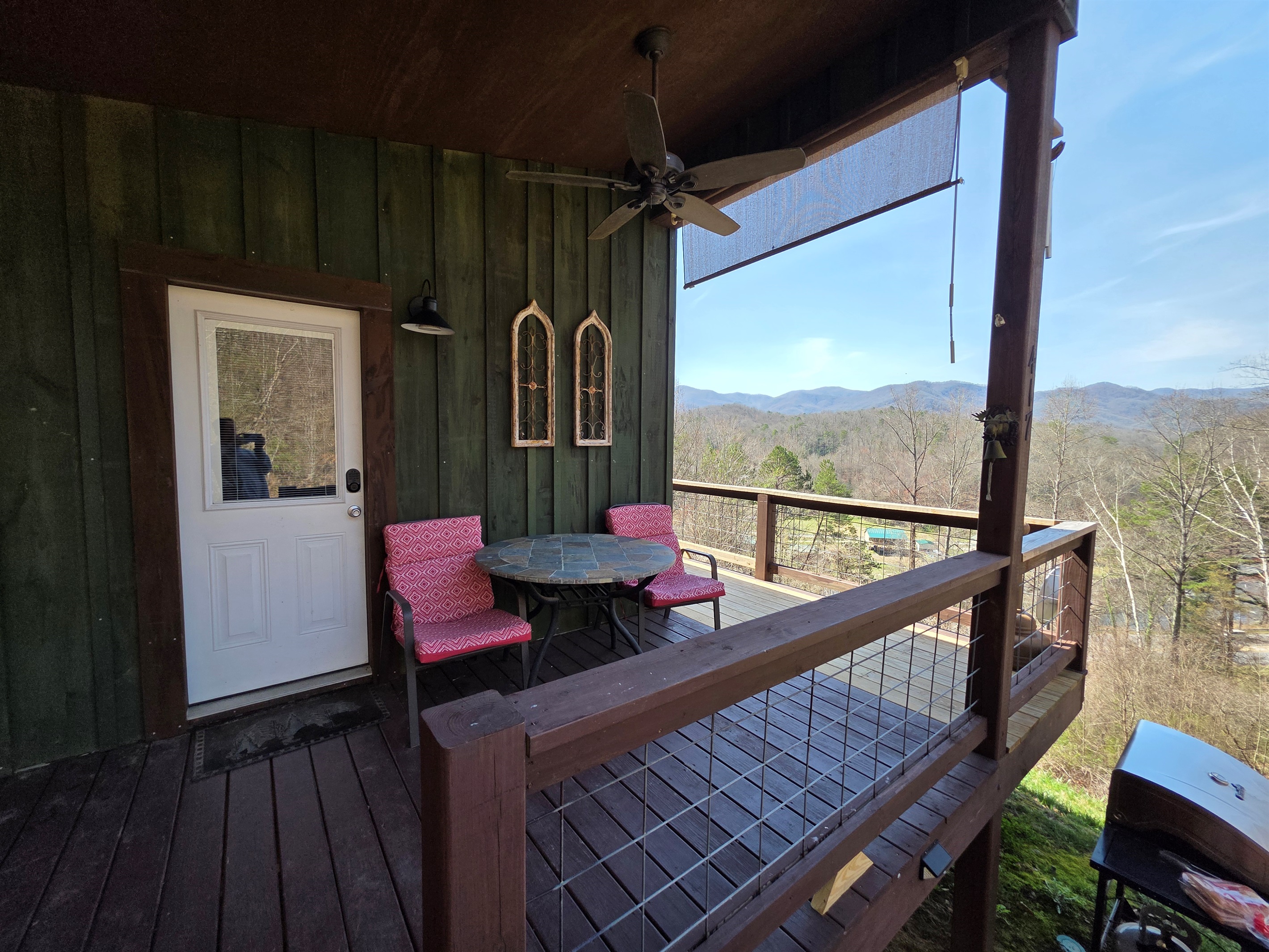 Mountain views from the side covered porch.