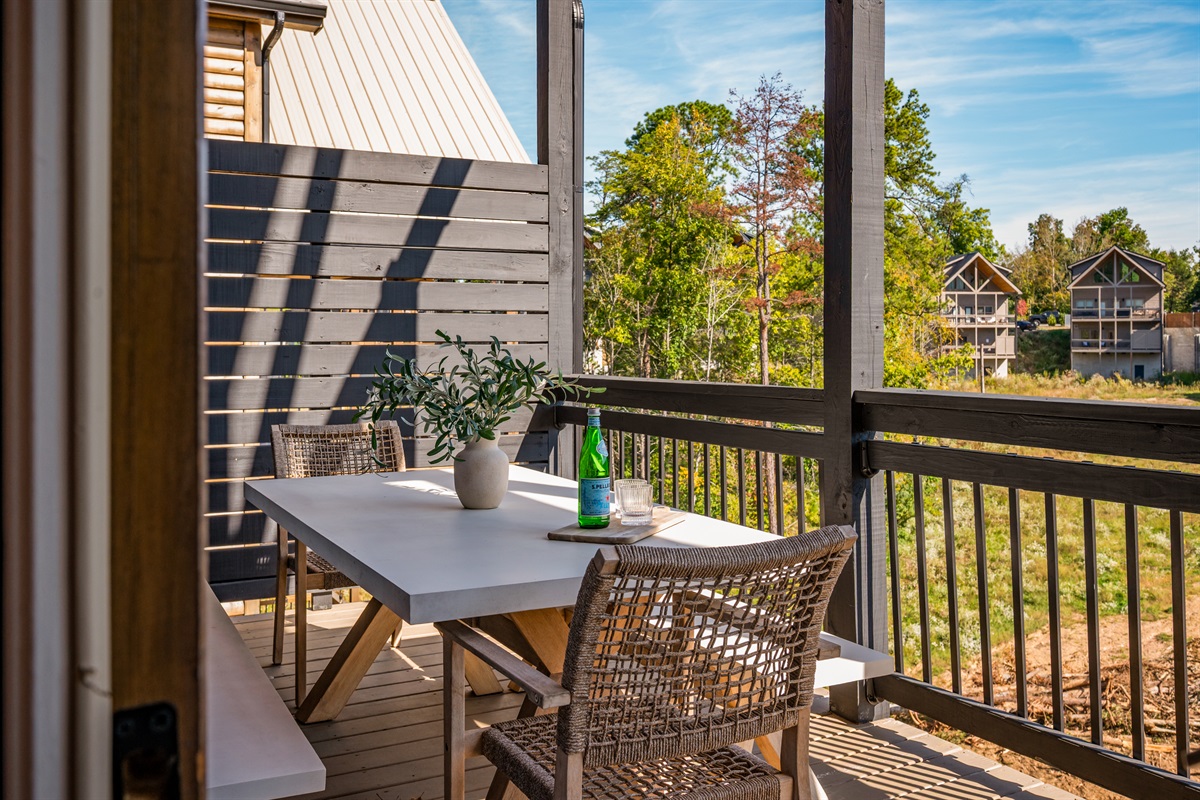 Dining on the covered deck