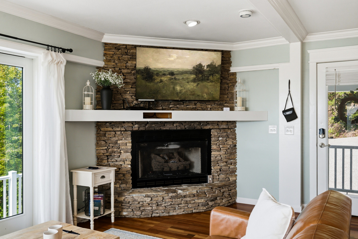 This gas fireplace is usable year-round.