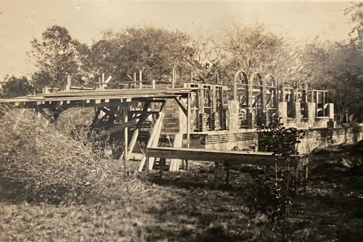 Original construction photos from 1924, capturing the earliest days of the property.
