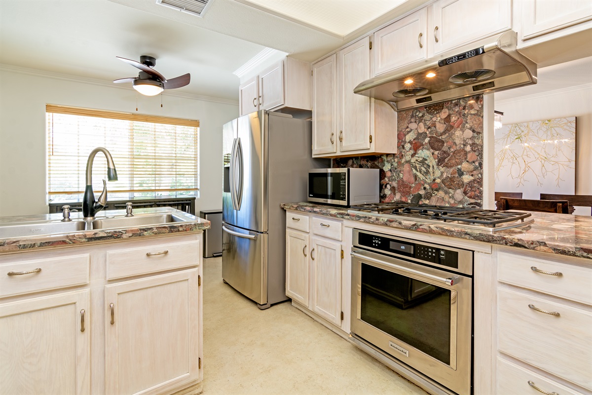 Unique granite countertops and backsplash