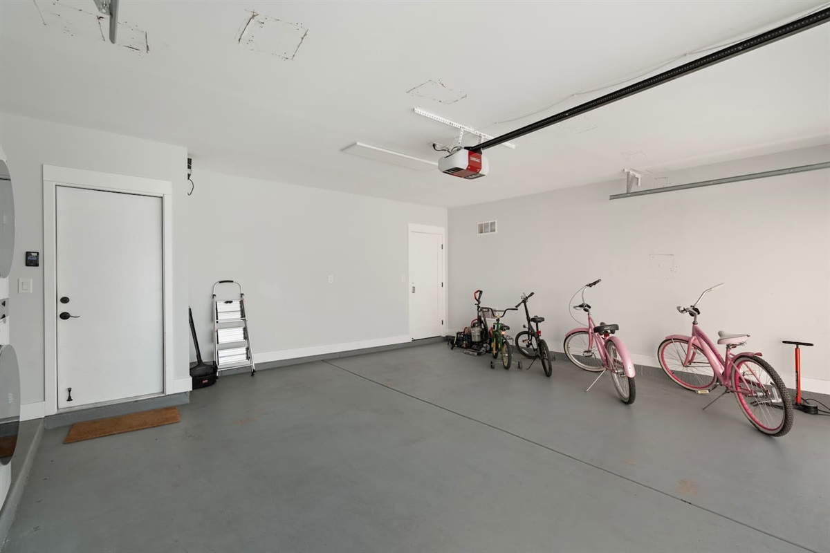 Organized space with tools, step ladder, and gear for your stay.

