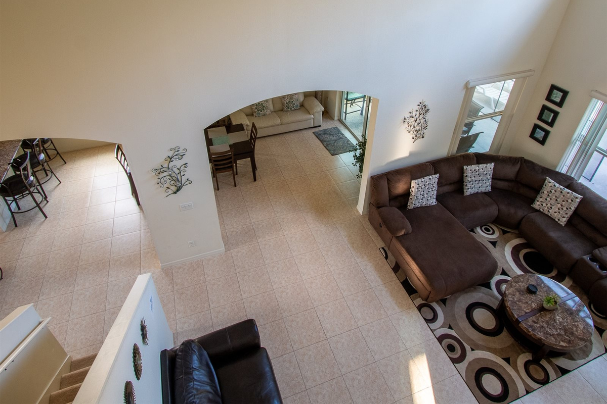 View from the top of the stairs.