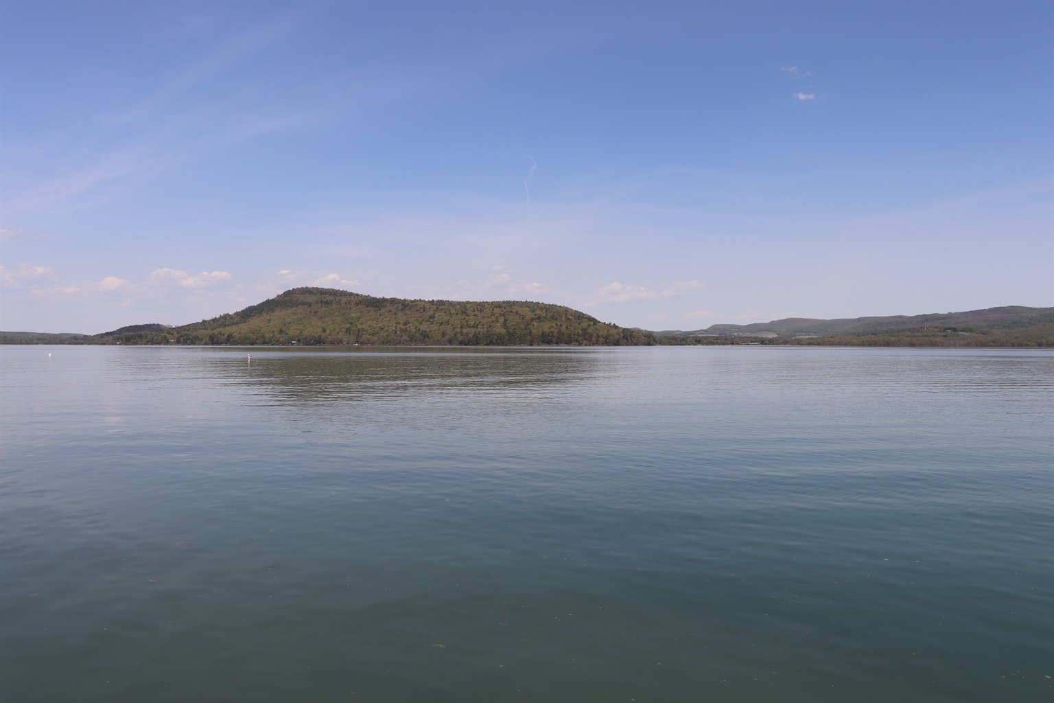 View of  "Sleeping Lion" from lake access.