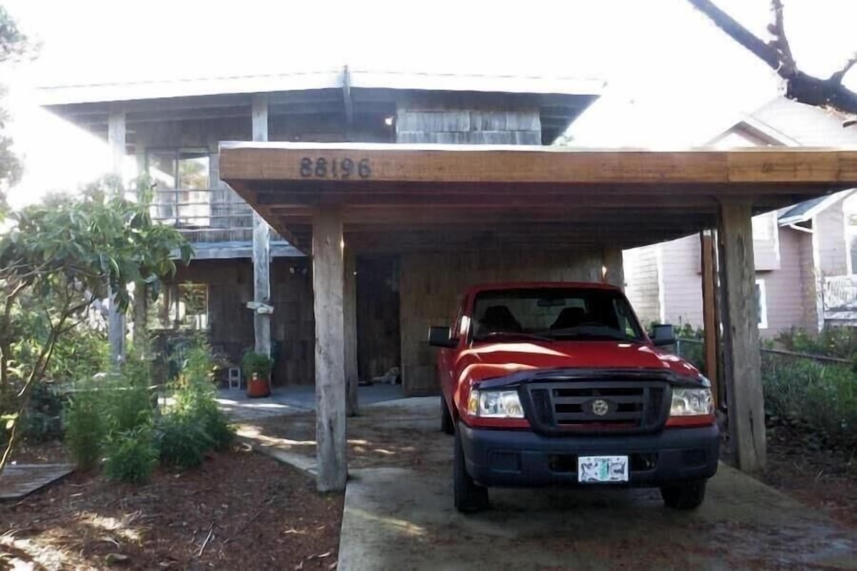 small covered parking area