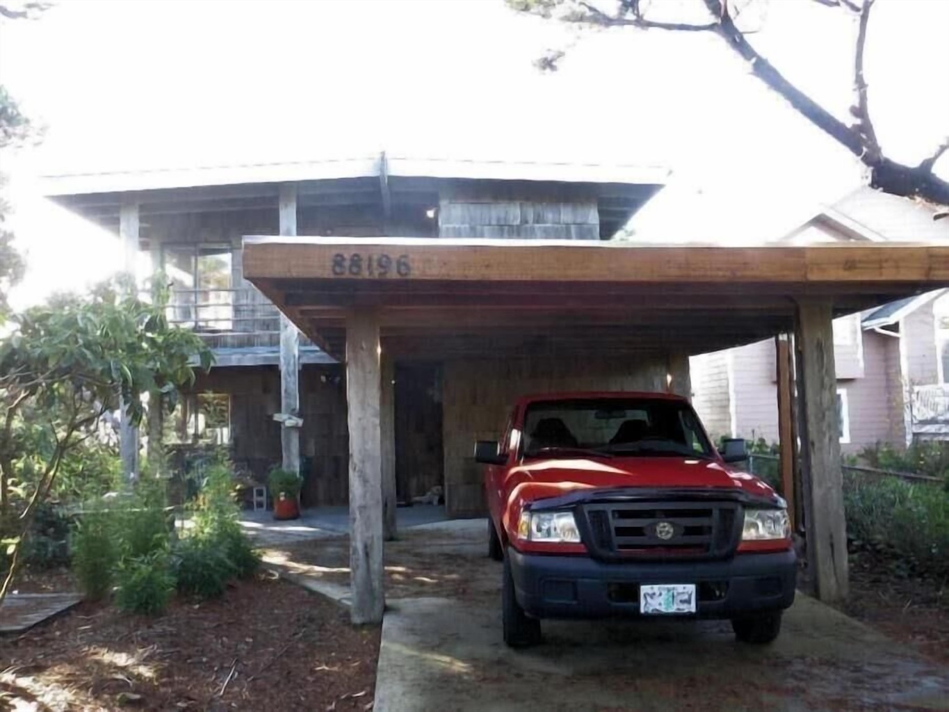 small covered parking area