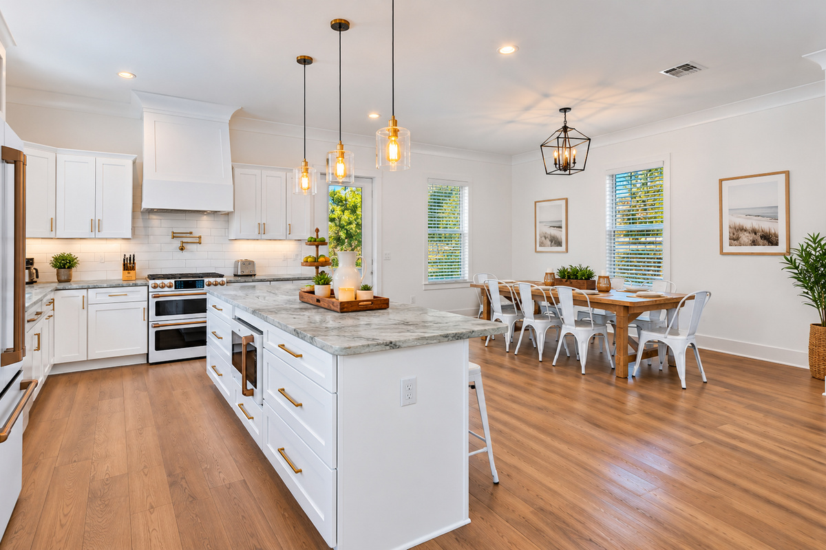 Fully Equipped Kitchen with a Welcoming Dining Area