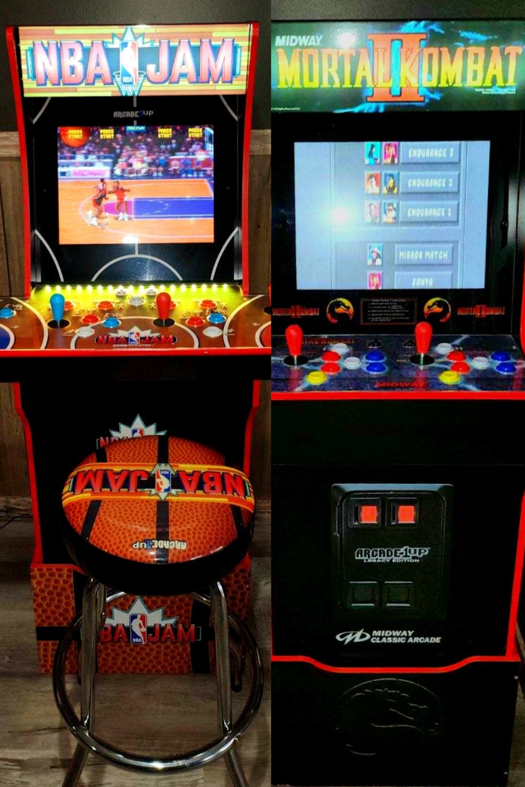“Retro Arcade Showdown!” Whether you're dunking in NBA Jam (“He's on fire!!”) or throwing combos in Mortal Kombat II (Finish him!!), this arcade corner is pure nostalgia. Bring your A‑game, battle your crew, and relive the glory days—no quarters needed. 🕹