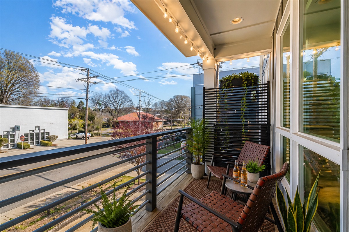 The 2nd floor main living space has a private patio outside to help our guests Charlotte's great year-round weather. 