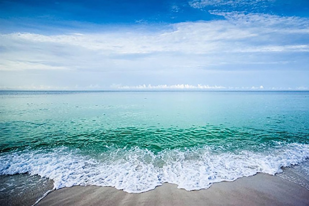 White-sand beach and Gulf waters