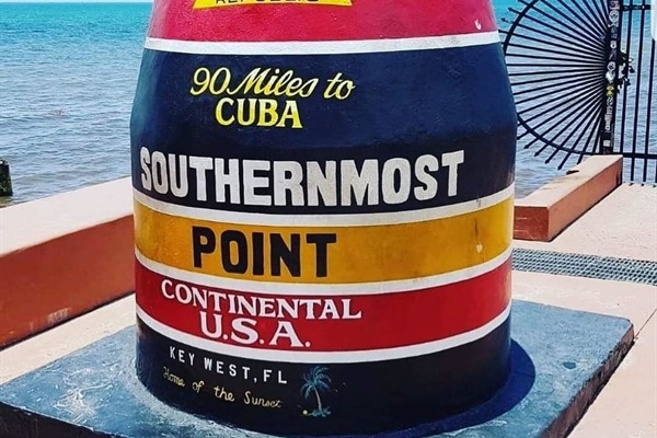 See, you are closer to Cuba than Walmart. Southern Point Buoy in Key West