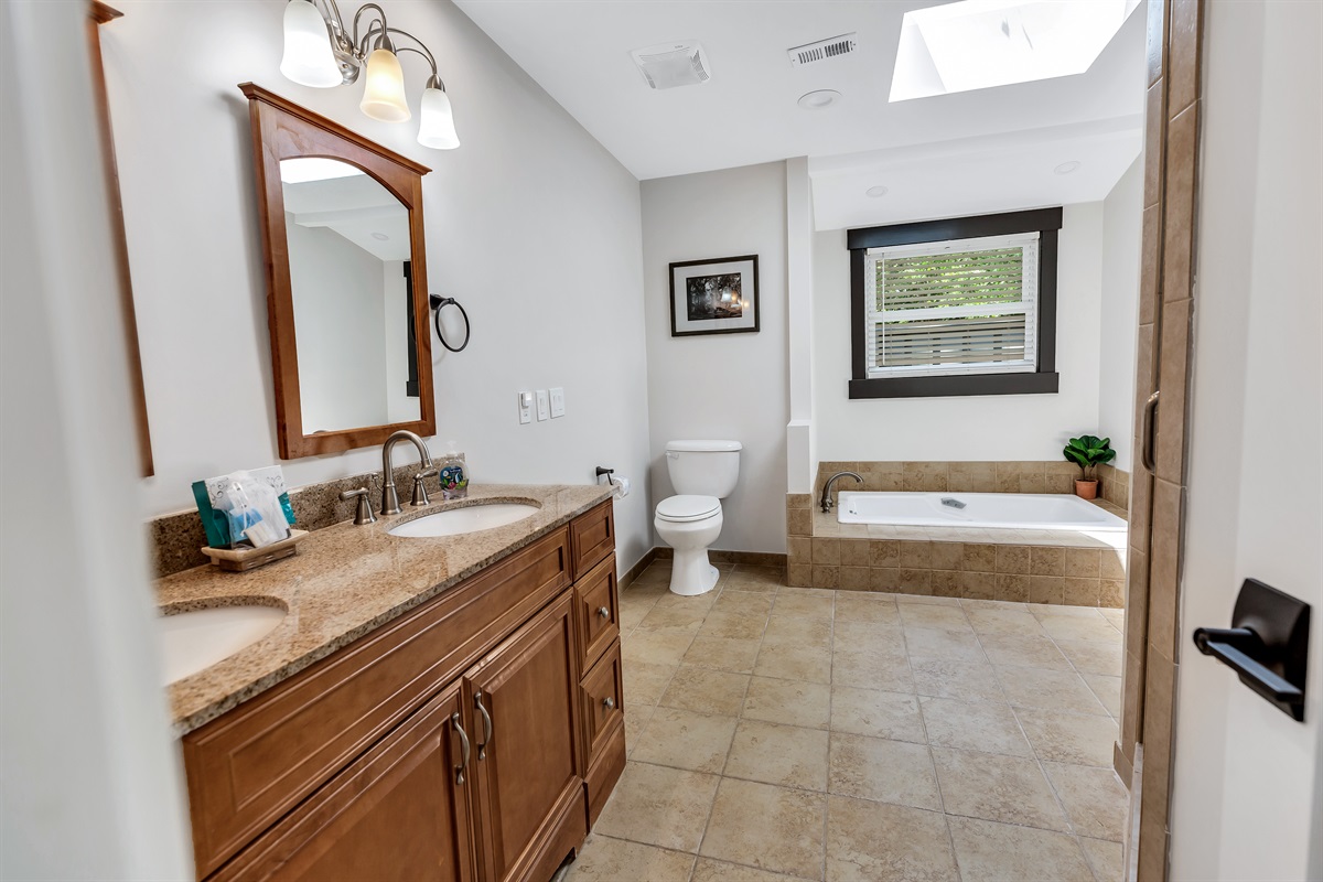 Master bathroom with freestanding tub