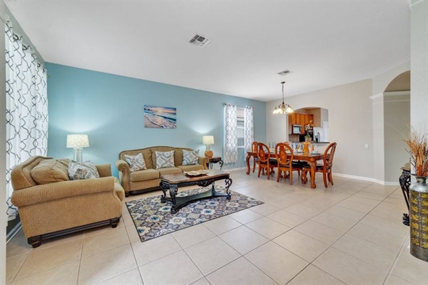 Gather together and share your day in the comfortable living room